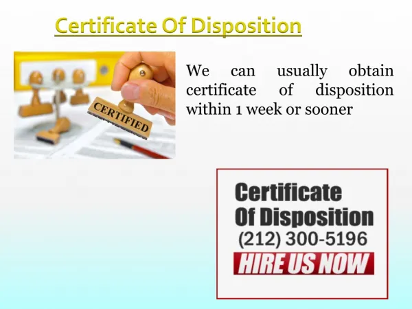 What is A Certificate Of Disposition