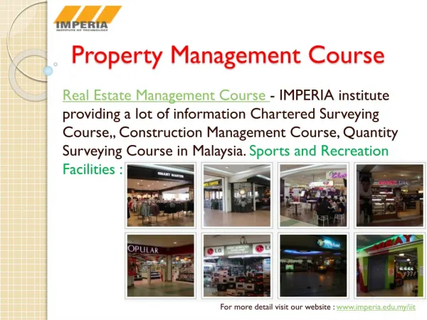 Property Management Course at Imperia institute Technology i