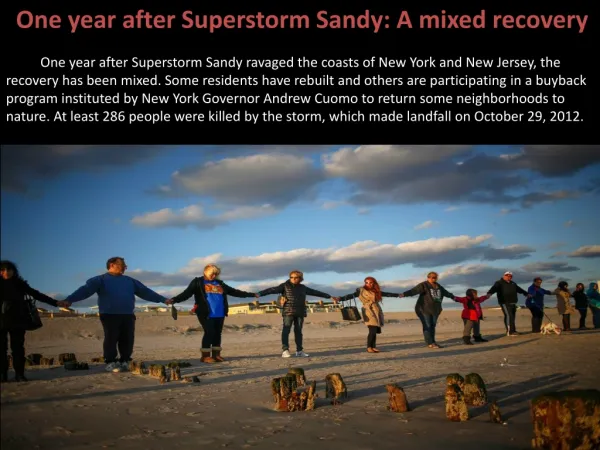 One year after Superstorm Sandy: A mixed recovery