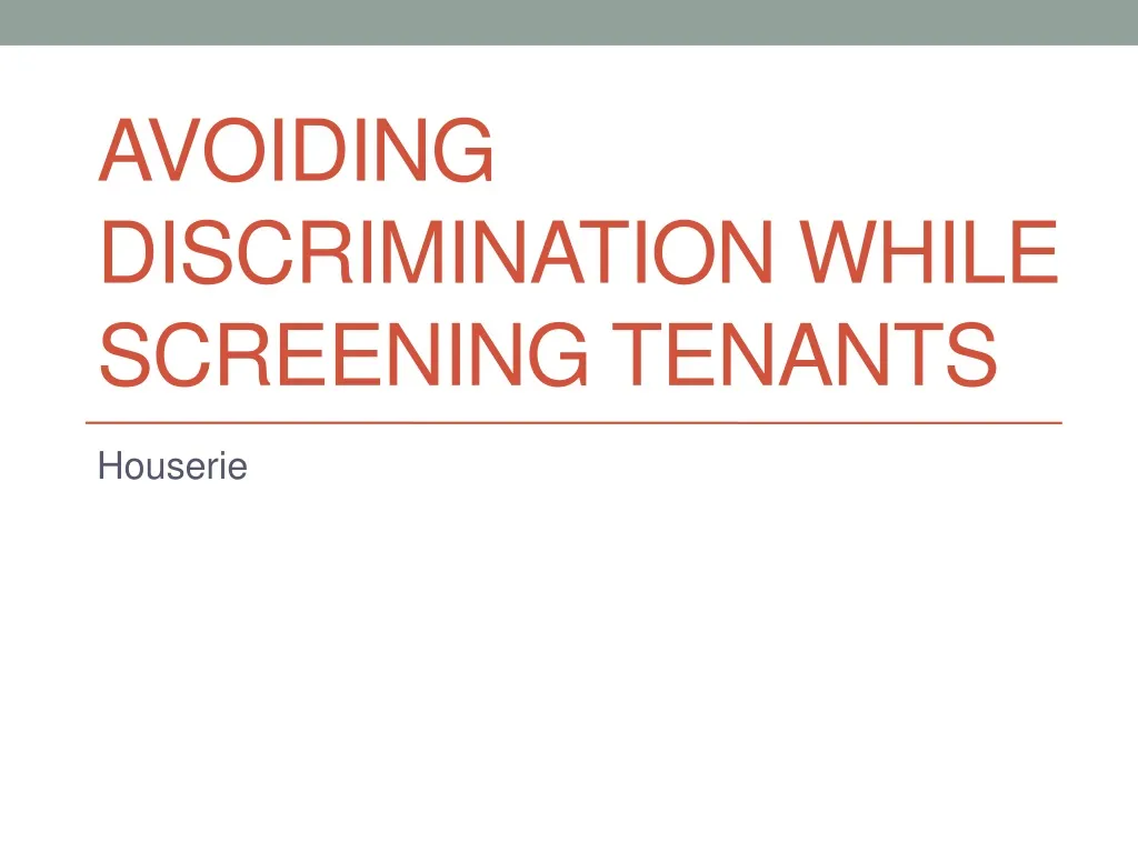 avoiding discrimination while screening tenants