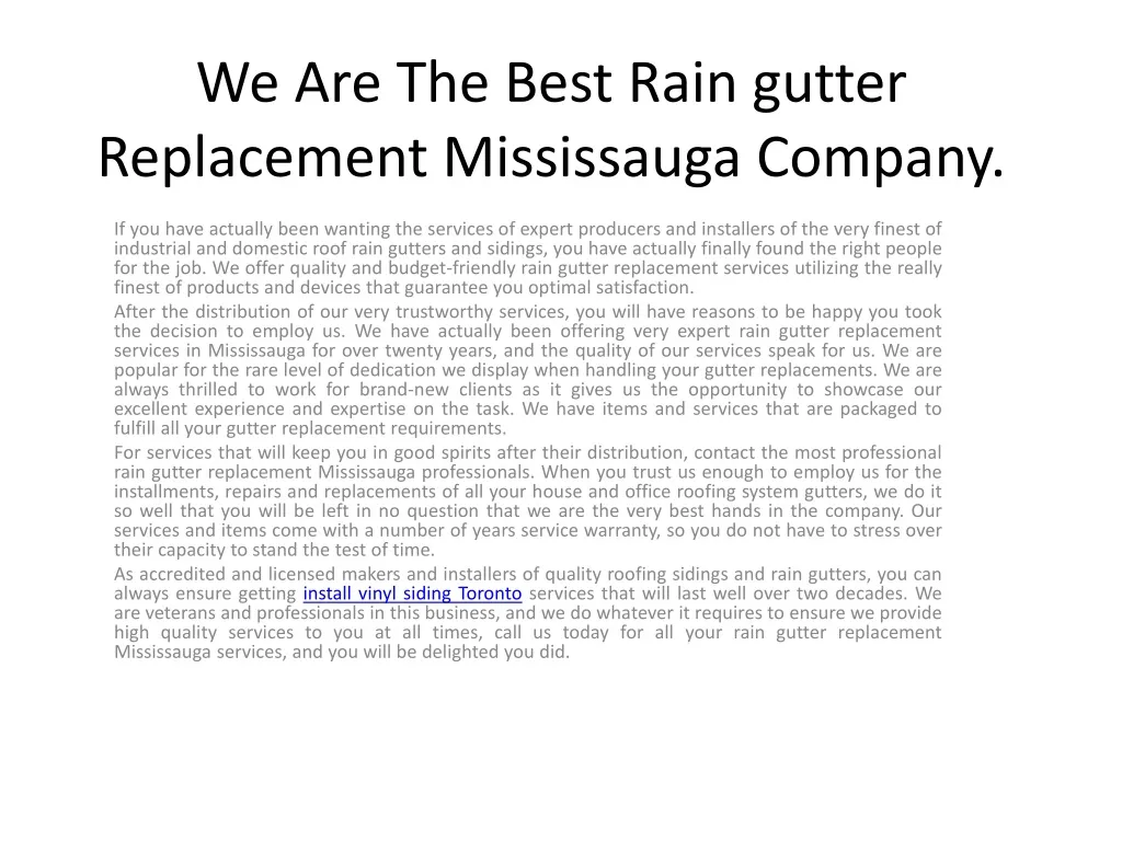we are the best rain gutter replacement mississauga company