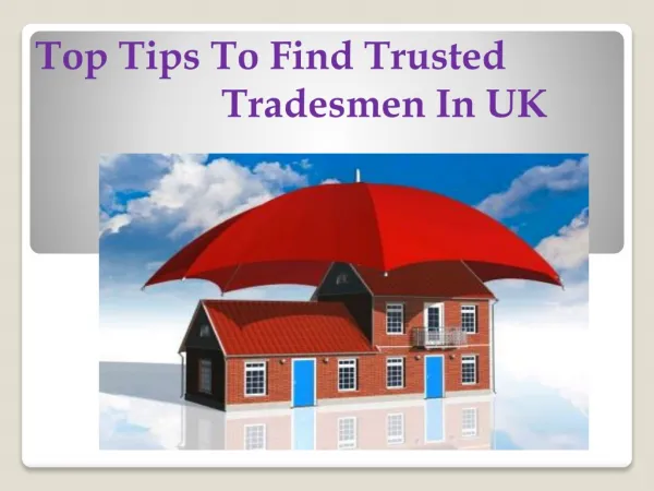 Find Your Trusted Tradesmen in UK