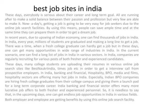 best job websites in india
