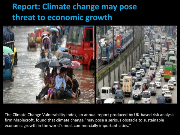Climate change may pose threat to economic growth