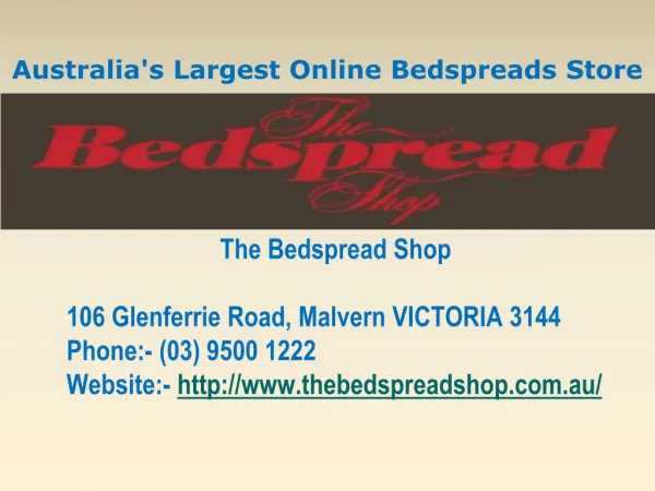 Australia's Largest Online Bedspreads Store