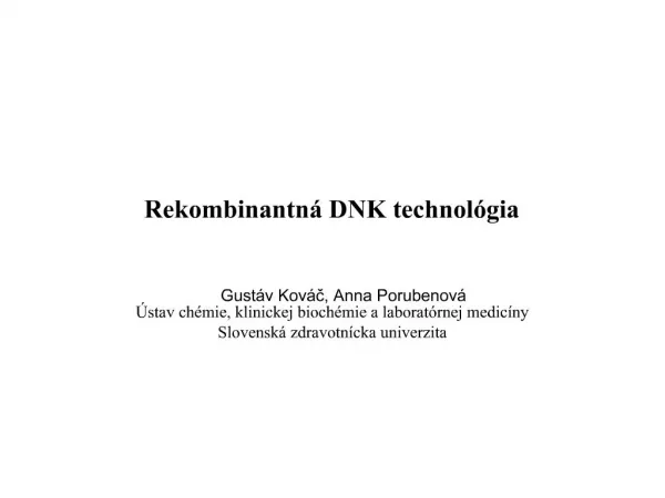 Rekombinantná DNK technológia
