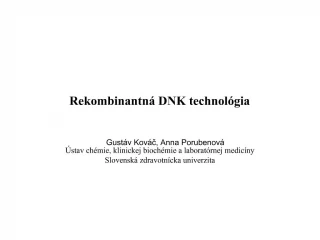 Rekombinantná DNK technológia - slide 1