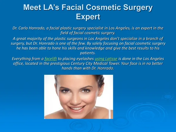 Meet LA’s Facial Cosmetic Surgery Expert