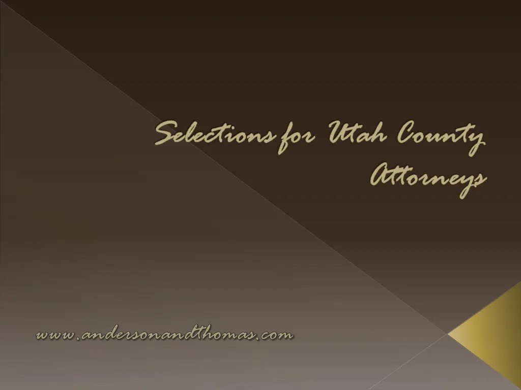 selections for utah county attorneys