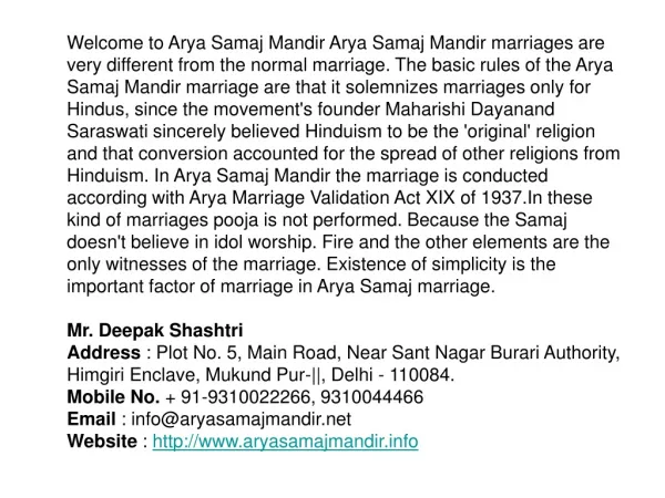 Arya Samaj Marriage, Love Marriage, Aryasamajmandir.info