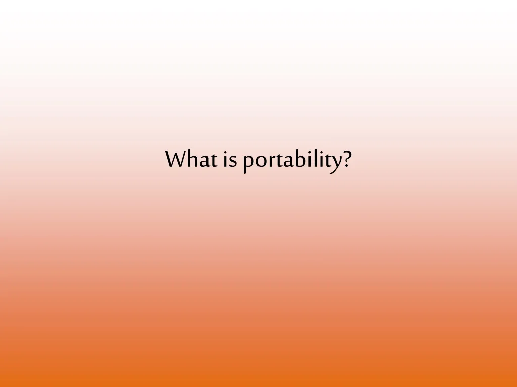 what is portability