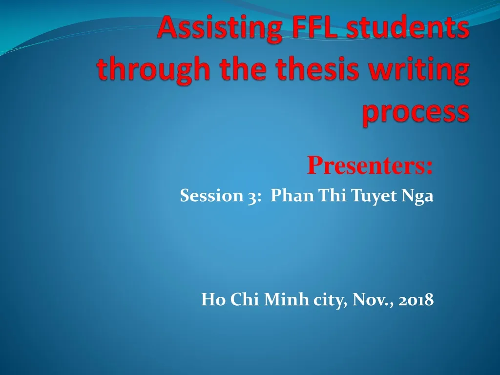 assisting ffl students through the thesis writing process