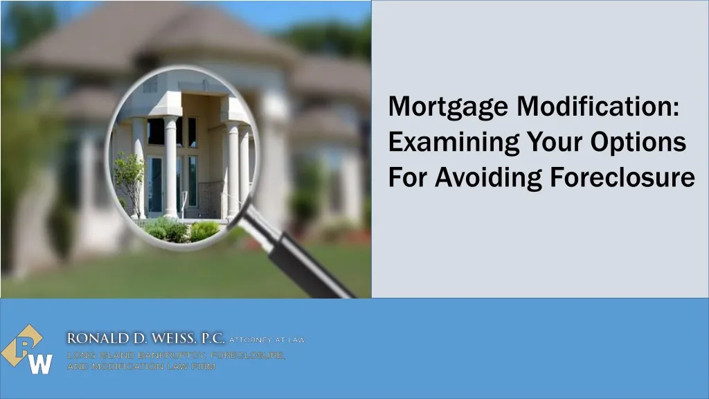 mortgage modification examining your options
