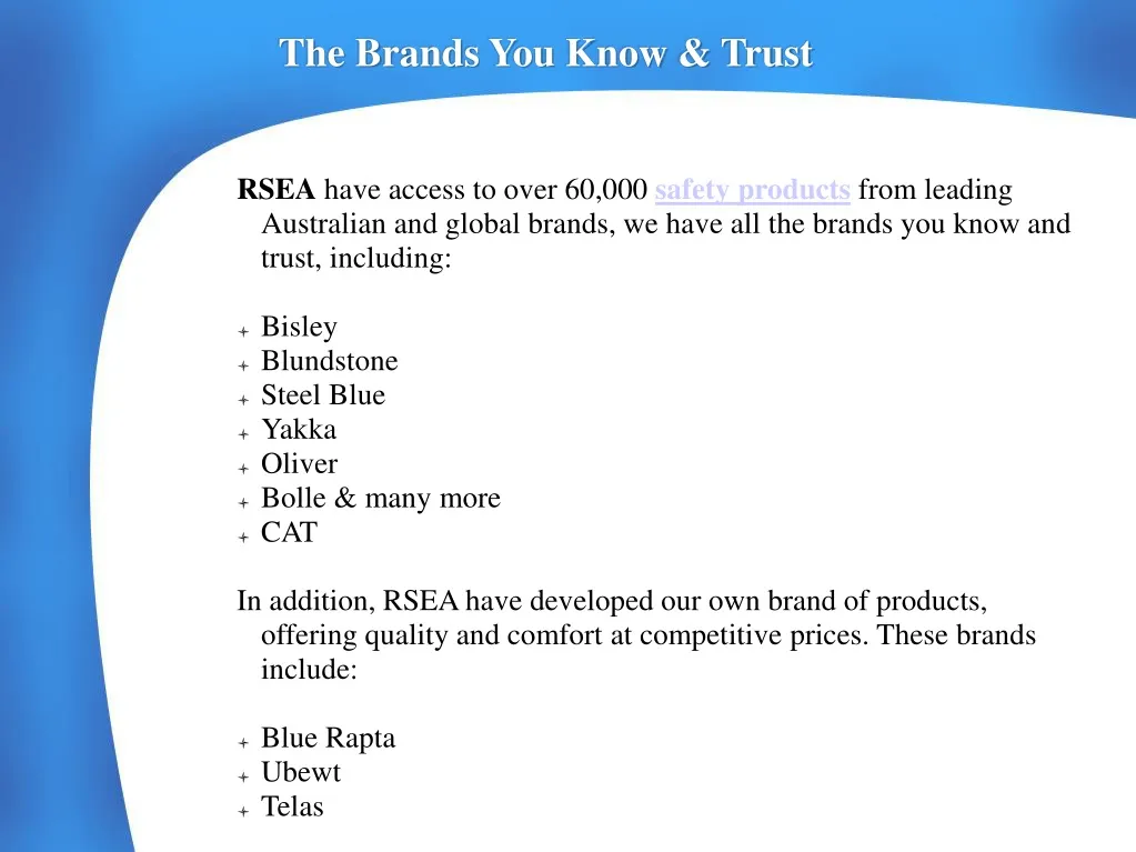 the brands you know trust