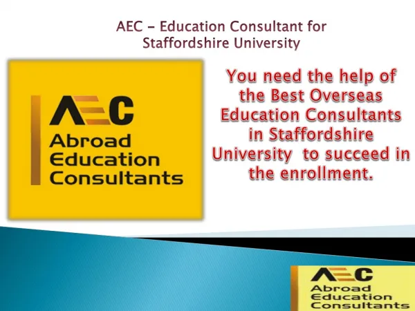 Education Consultant for Staffordshire University !