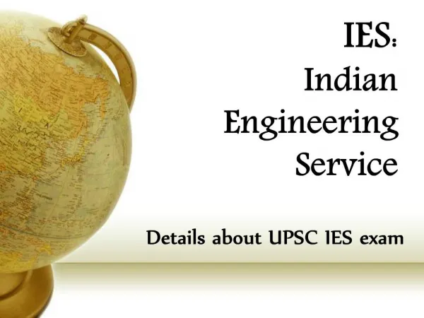 IES : Indian Engineering Service