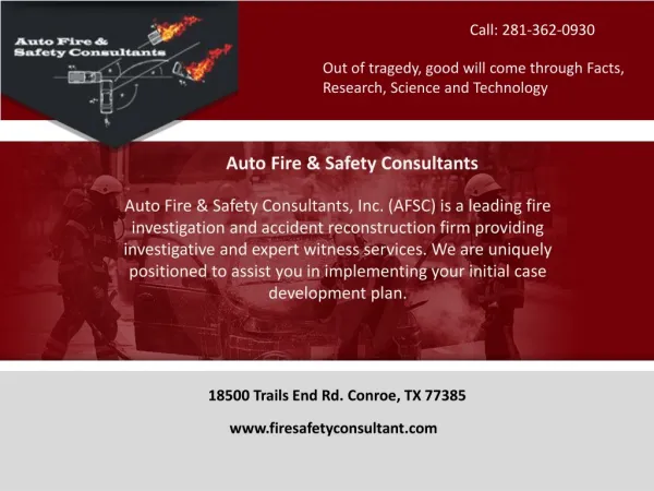 Industrial Fire Investigation
