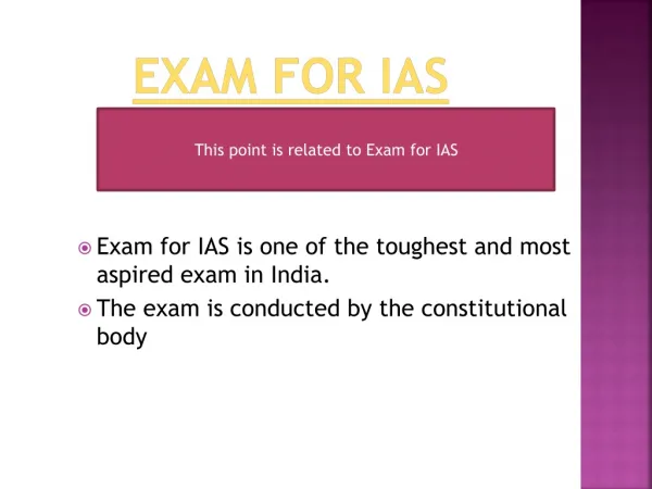 Important Points for preparation of exam for IAS