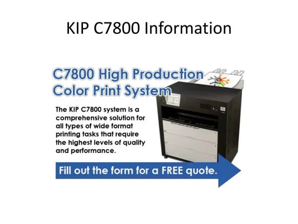 KIP C7800 Information
