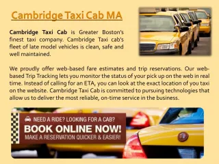 Taxi Cab Cambridge Call Us At 617-649-7000