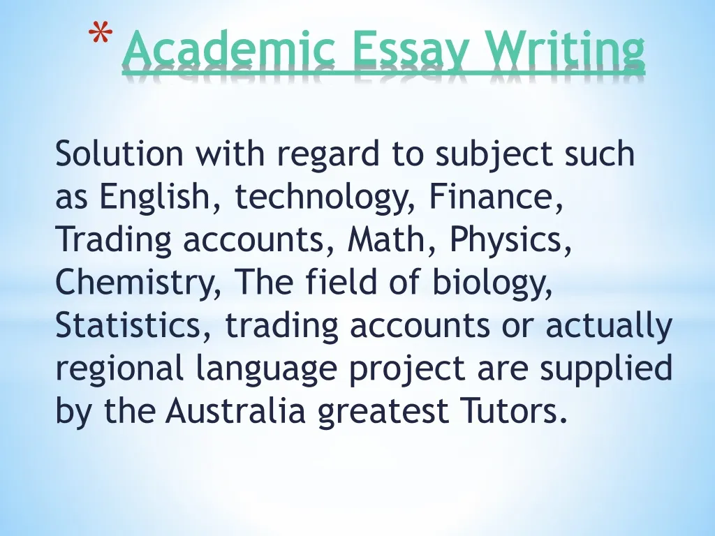 academic essay writing