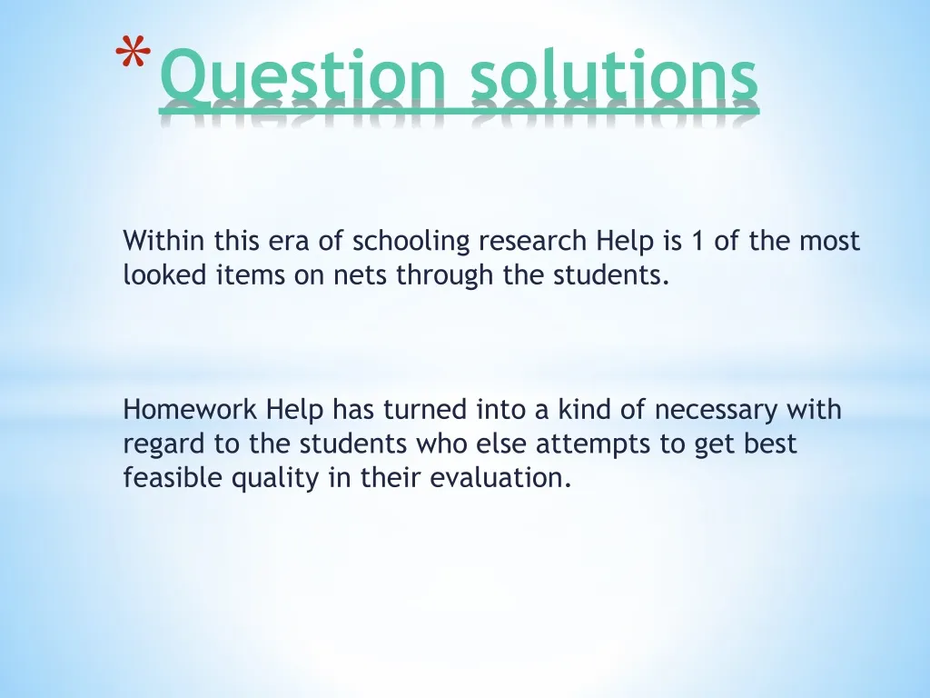 question solutions