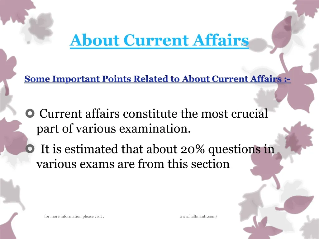 about current affairs