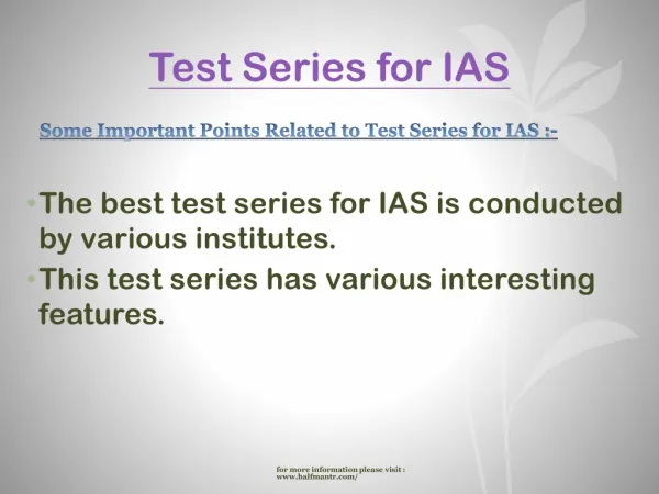 Halfmantr provide free Test Series for IAS