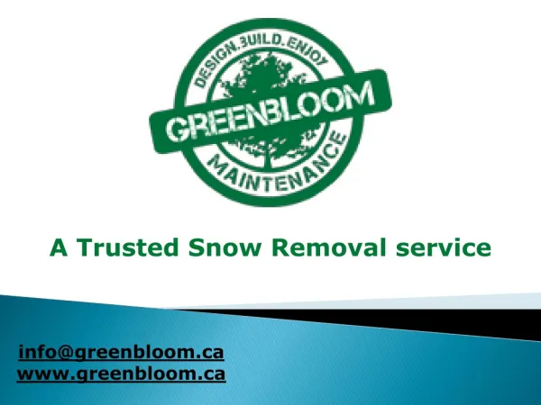 A Trusted Snow Removal service