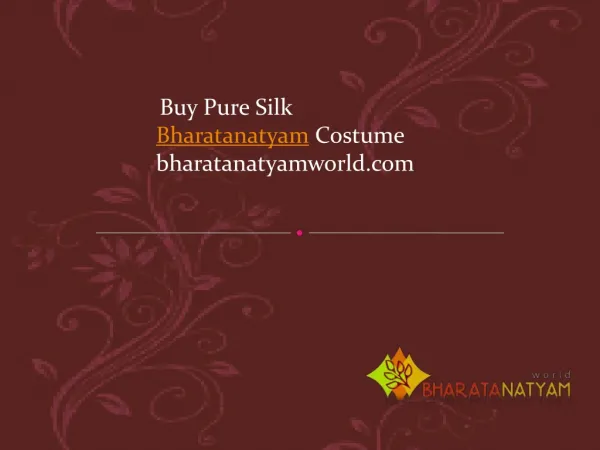 Buy Pure Silk Bharatanatyam Costume