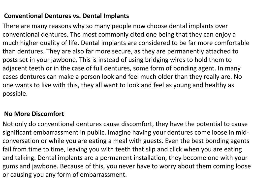 conventional dentures vs dental implants there