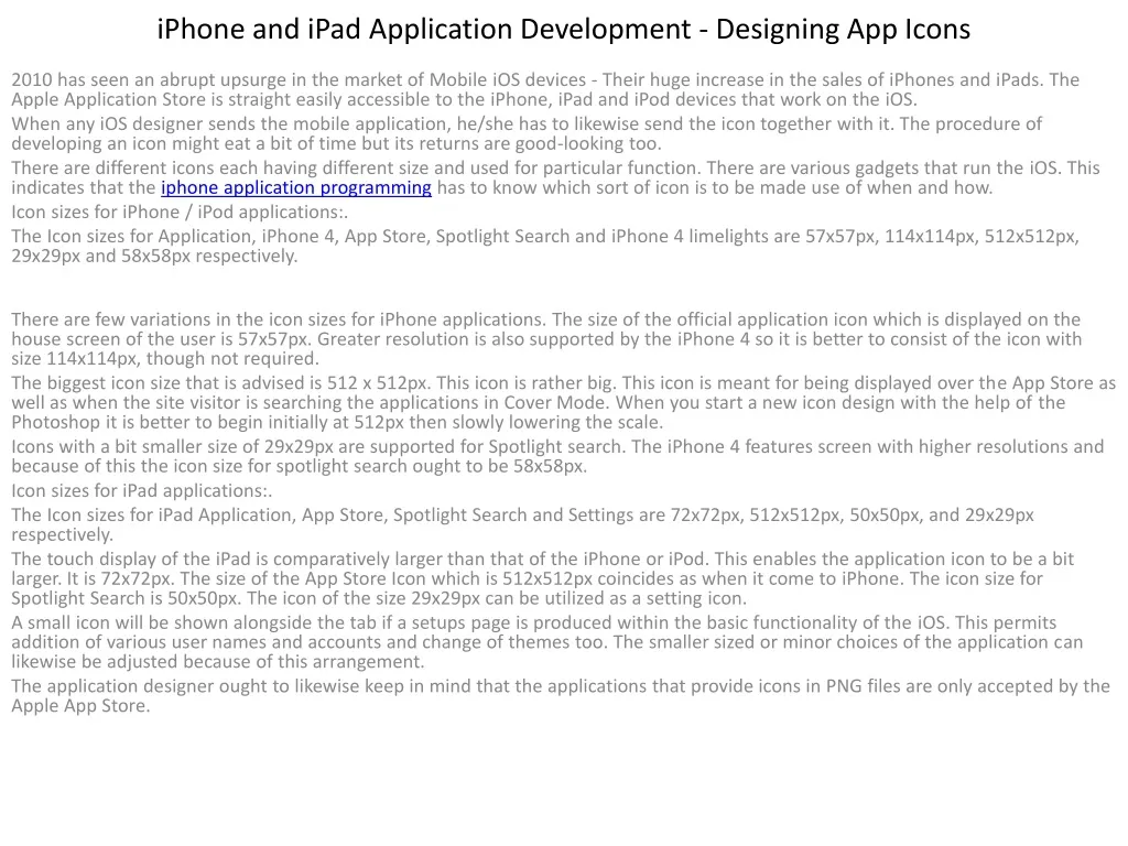 iphone and ipad application development designing app icons