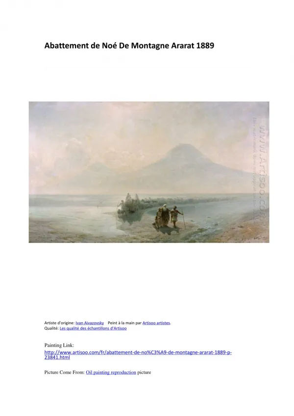 Abattement de Noé De Montagne Ararat 1889-peinture à l'huile