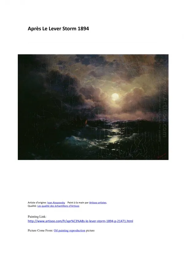 Après Le Lever Storm 1894-peinture à l'huile-Artisoo.com