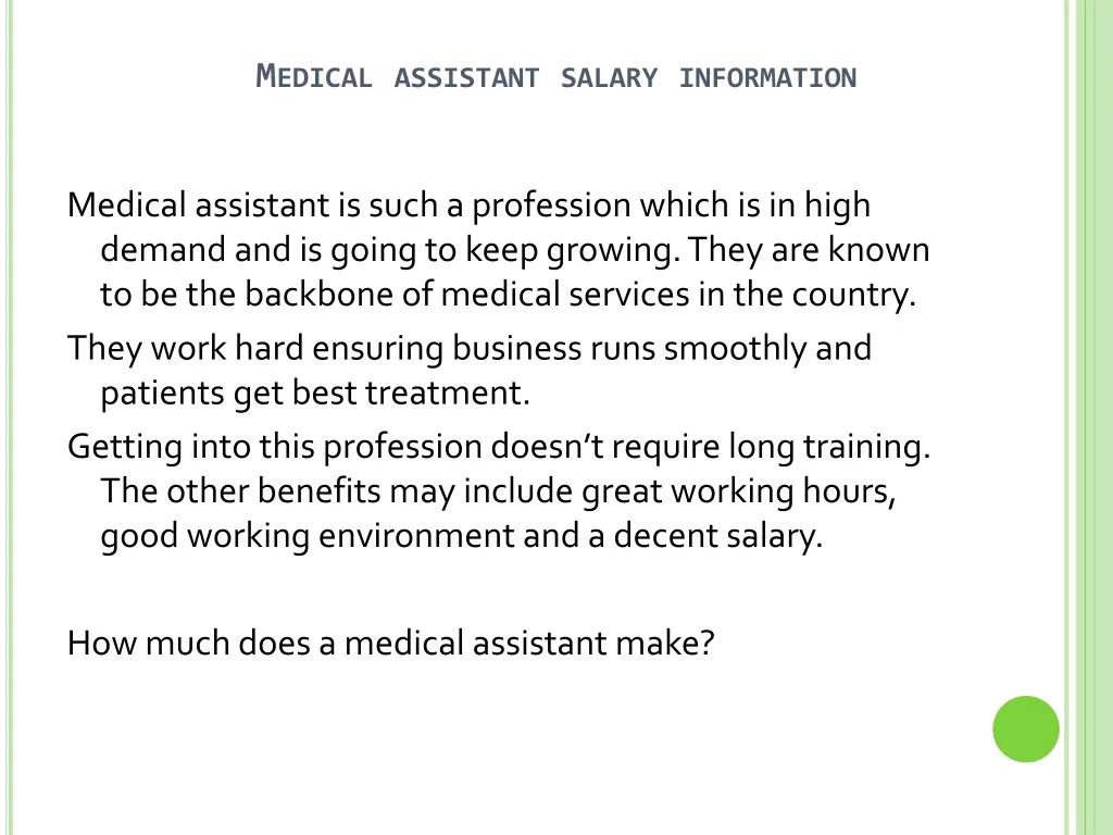 medical assistant salary information