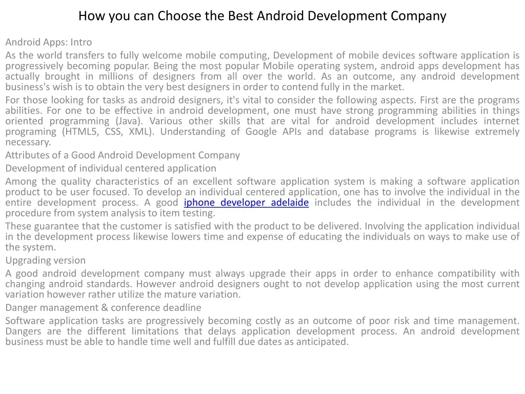 how you can choose the best android development company