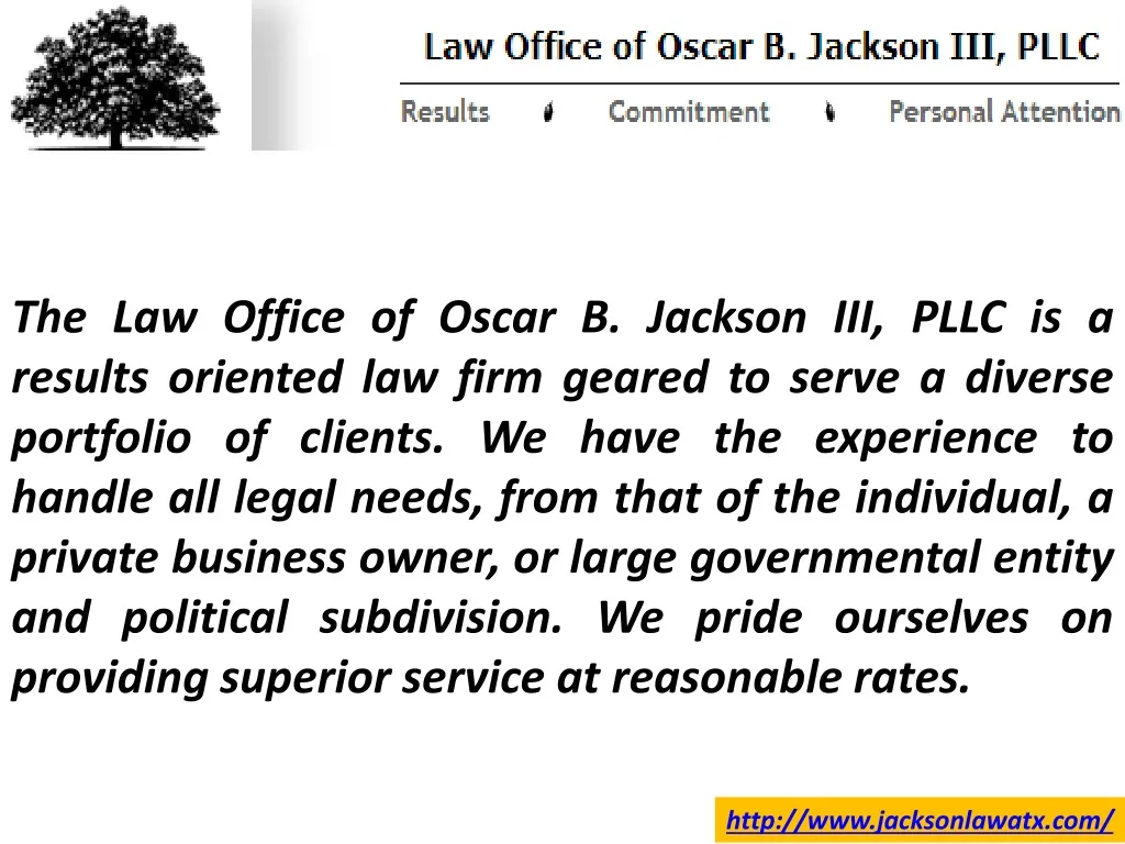 the law office of oscar b jackson iii pllc