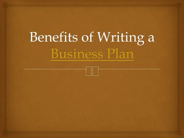 Benefits of a Business Plan