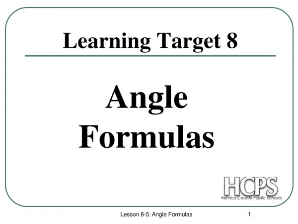 Learning Target 8