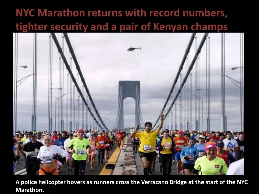 nyc marathon returns with record numbers tighter