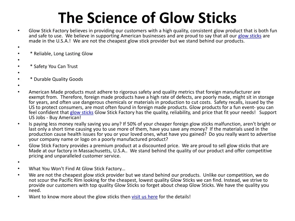 How do glow sticks work?