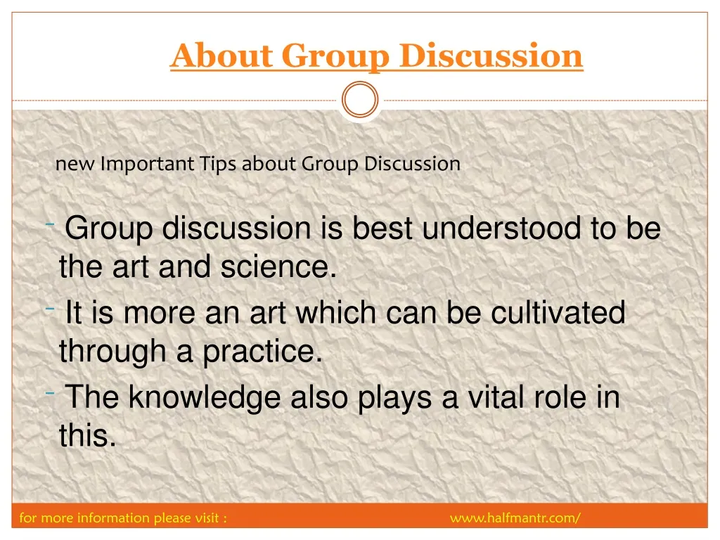 about group discussion
