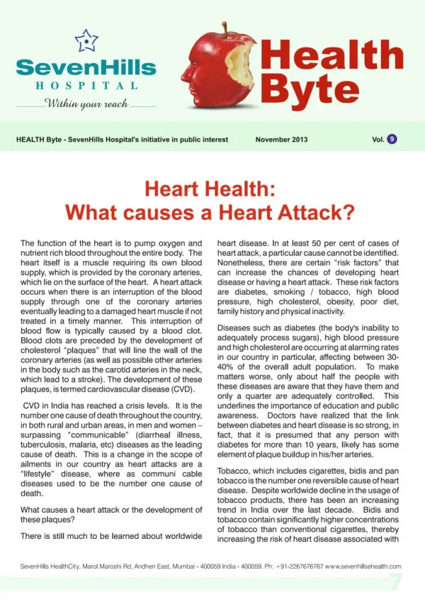 Health Byte, Nov 13 - Monthly Health Magazine by SevenHills