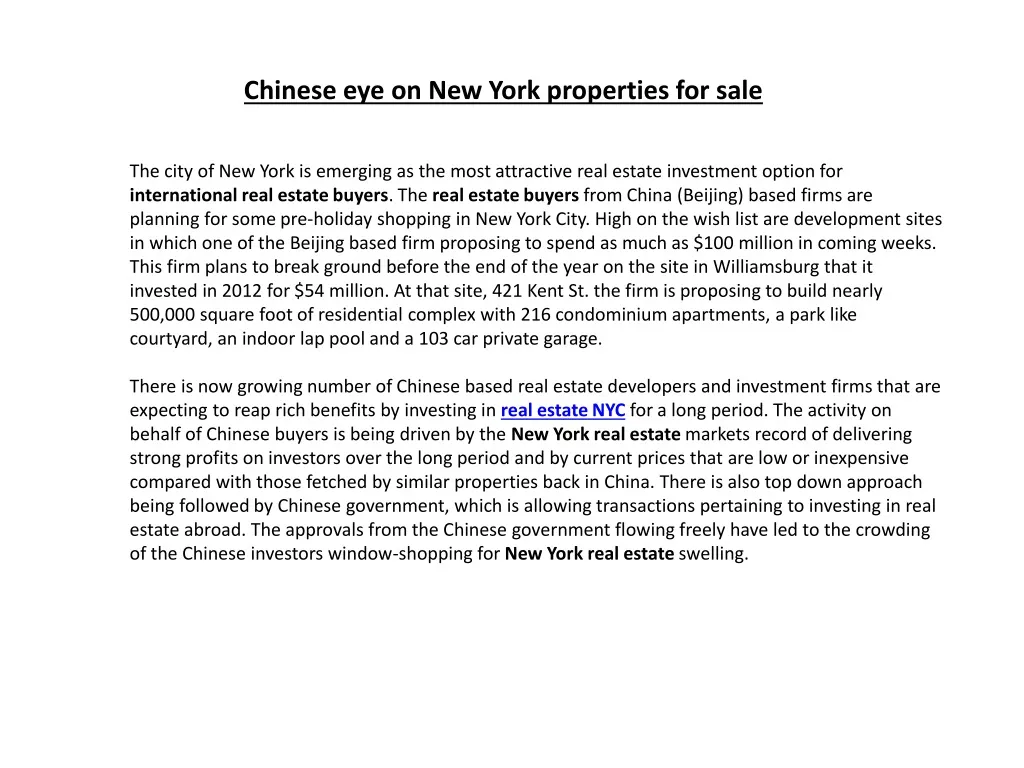 chinese eye on new york properties for sale