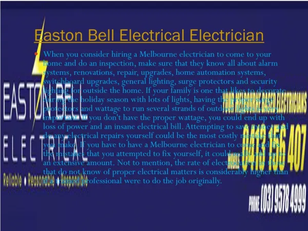 Are you needed Melbourne Electrician