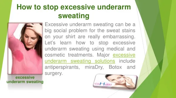 How to stop excessive underarm sweating