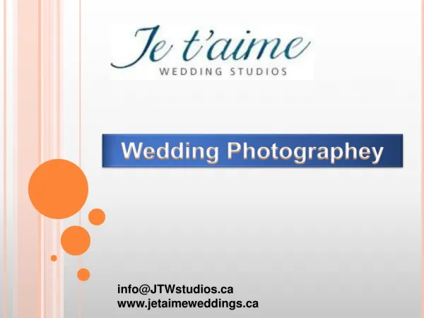 Je T'aime Wedding Studios - Wedding Photographers