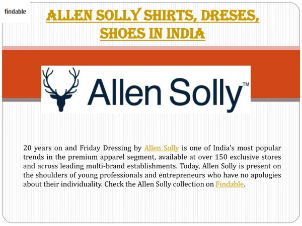Allen Solly Friday Fashion in India