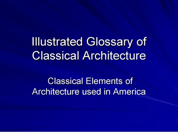 illustrated glossary of classical architecture