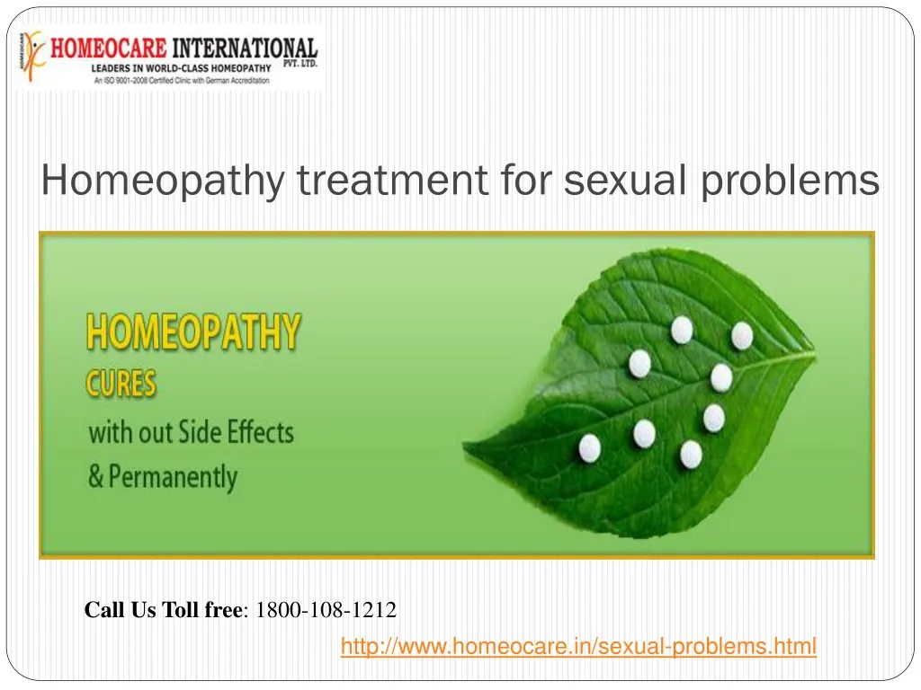 homeopathy treatment for sexual problems